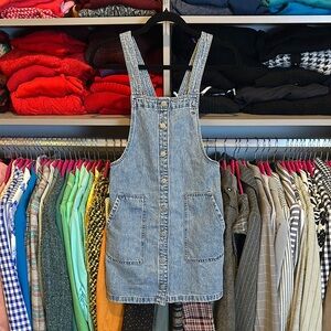 Tommy Hilfiger Jeans blue denim 2 pocket overall dress size XXS NWT